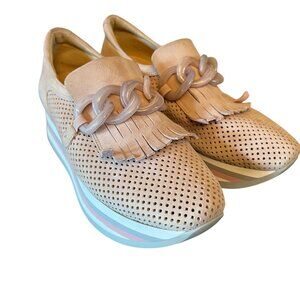 Softwaves Cadie Shoes Women's 37.5/7 Pink Suede Platform Sneakers NEW MSRP $270